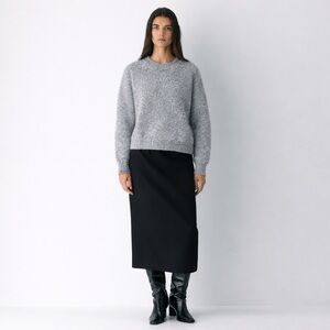 ARITZIA Wilfred free - Bouclé Knit Sweater Grey Oversized Cozy Mohair Wool Blend